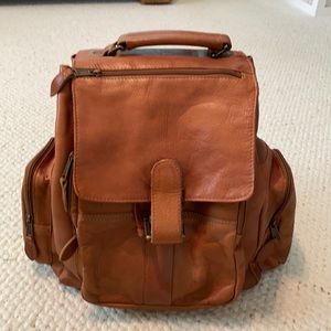 Cute brown leather backpack